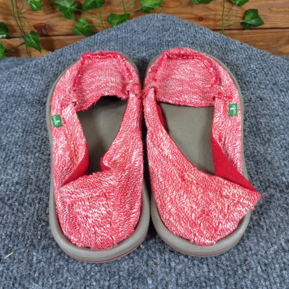 Sanuk‎ Donna Girls Loafer Slip On Shoe Size 4Y Casual Comfort Pink White Marl